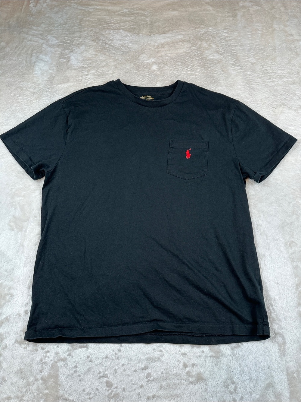 Polo Ralph Lauren Size M Black Pocket Tee Red Polo Pony | Casual | Everyday